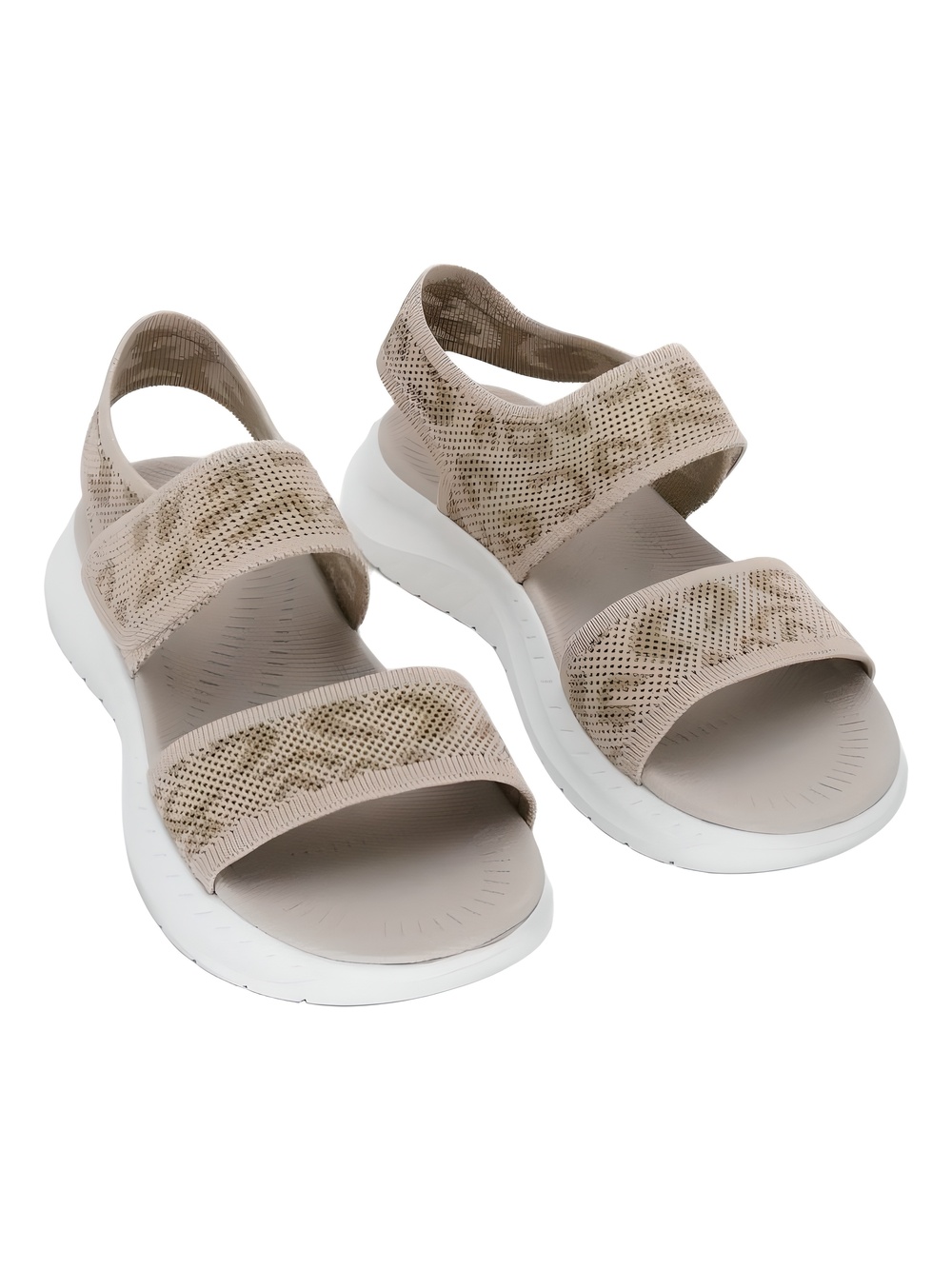 Easy Spirit Docia Double Beige Leopard Gold Strappy Sandals Size 7M